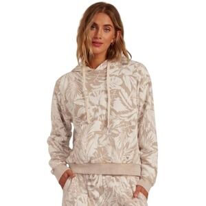 Billabong Women's French Terry Tropical Floral Cropped Hoodie Sweatshirt‎ Size M